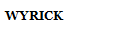 WYRICK